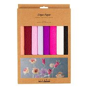 Crepepapier Paars en Roze Harmonie - 8st.