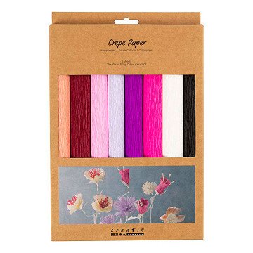 Crepepapier Paars en Roze Harmonie - 8st.