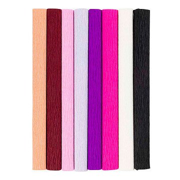 Crepepapier Paars en Roze Harmonie - 8st.
