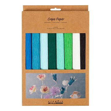 Crepepapier Blauw en Groen Harmonie - 8st.
