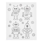 Leinwandbild mit Roboter-Print – 24 x 30 cm
