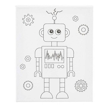 Schildercanvas met Print Robot - 24x30cm