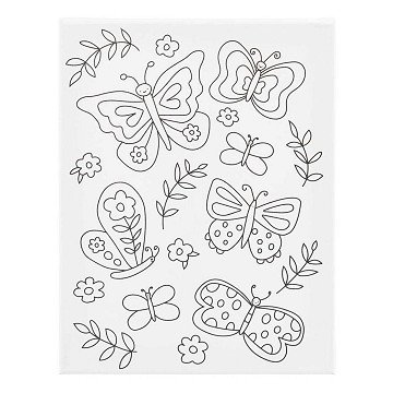 Schildercanvas met Print Vlinders - 24x30cm