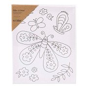 Painting canvas with print large butterfly - 24x30cm