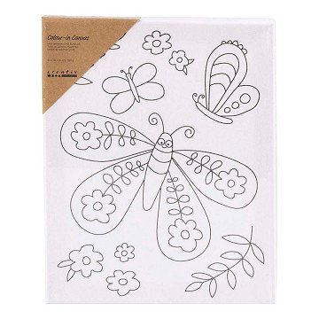 Painting canvas with print large butterfly - 24x30cm