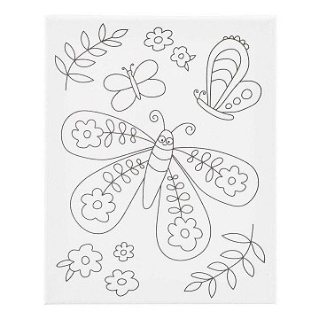 Schildercanvas met Print Grote Vlinder - 24x30cm