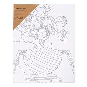 Painting canvas with print bouquet in vase - 24x30cm