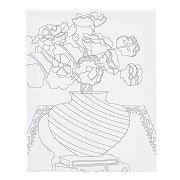 Schildercanvas met Print Boeket in Vaas - 24x30cm