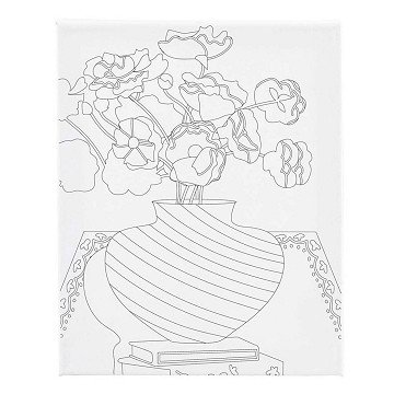 Schildercanvas met Print Boeket in Vaas - 24x30cm