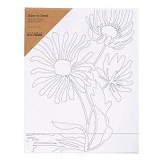 Painting canvas with print large flowers - 24x30cm