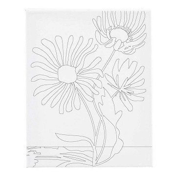 Schildercanvas met Print Grote Bloemen - 24x30cm