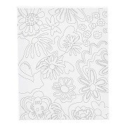 Leinwandbild mit Blumenmuster – 24 x 30 cm