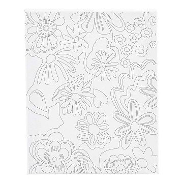 Schildercanvas met Print Bloemen - 24x30cm