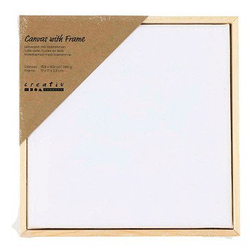 Stretched Canvas with Frame 280gr. 15.8x15.8cm - White
