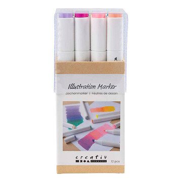 Pencil Line Thickness 1+8mm Pastel Colors - 12 pcs.