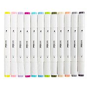 Tekenstift Lijndikte 1+8mm Pastelkleuren - 12st.