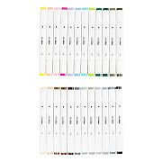 Drawing Pen Line Thickness 1+8mm Pastel Colors - 24 pcs.