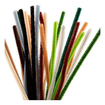 Chenille 6 mm x 30 cm Natur - 25 Stück.