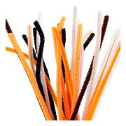 Chenille 6 mm x 30 cm Halloween-Farben - 25 Stück.