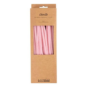 Chenille 6mm x 30cm Pink - 50pcs.
