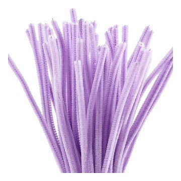 Chenille 6mm x 30cm Purple - 50pcs.