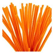 Chenille 6mm x 30cm Orange - 50 pcs.