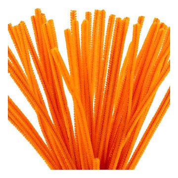 Chenille 6mm x 30cm Orange - 50 pcs.