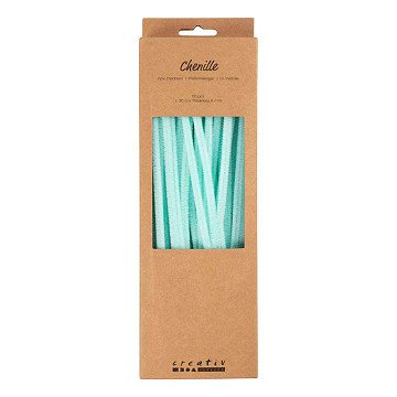 Chenille 6mm x 30cm Light Turquoise - 50pcs.