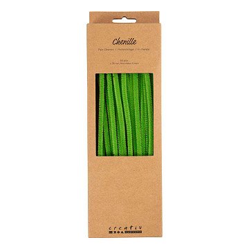 Chenille 6mm x 30cm Lime Green - 50pcs.