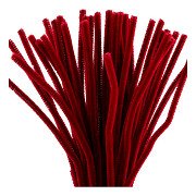 Chenille 6mm x 30cm Dark Red - 50 pcs.