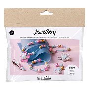 Mini-Hobby-Schmuckset: Halskette, Armband, Clips, Brosche