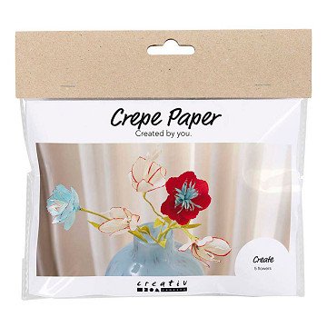 Mini Hobby Set Flowers from Crepe Paper Pastel Colors