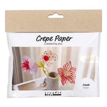 Mini Hobby Set Flowers from Crepe Paper Pastel Colors