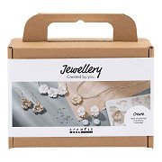 Mini-Hobby-Schmuckset: Ohrringe, Armband und Halskette im Blumendesign