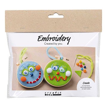 Mini Hobby Set Face Embroidery Blue and Green