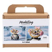 Mini Hobbyset Robot Boetseren Grijs en Roze