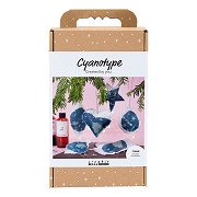 Hobbyset Cyanotypie-Weihnachtsdekorationen mit Cyanotypie-Blau