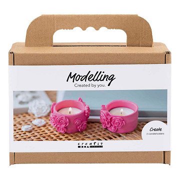 Mini-Hobby-Set Modellbau Teelichthalter Rosa