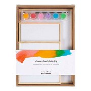 Set bunte Leinwandpaneele