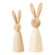Wooden Rabbits 12 and 14cm - 2 pcs.