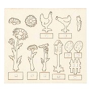 DIY Houten Figuren Kippen, Eieren en Bloemen