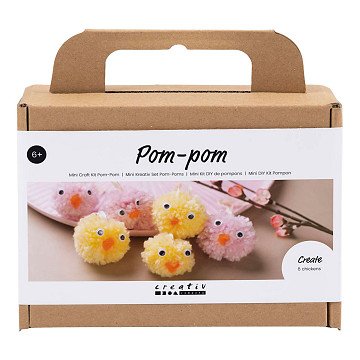 Mini Hobbyset Pompom Schattige Paaskuikens