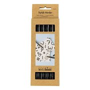 Double-sided Textile Markers Black - 6 pcs.