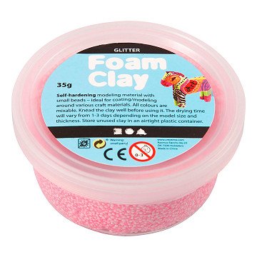 Foam Clay Glitter Lichtrood - 35gr.