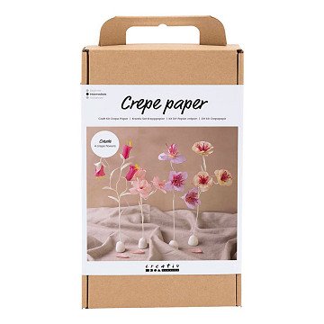 Hobby-Set Krepppapierblumen in Pastellfarben