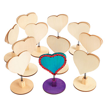 Colorations - Decorate your Wooden Memo Clip Heart, 12pcs.