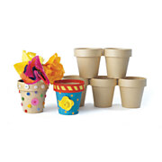 Colorations - Decorate Your Own Flower Pot Papier-Mache, Set of 10
