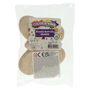 Colorations - Versier je Eigen Houten Vlinders, Set van 12