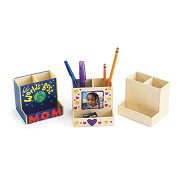 Colorations - Dekorieren Sie Ihren eigenen Schreibtisch-Organizer aus Holz, 12er-Set