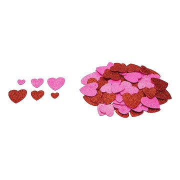 Colorations - Foam Stickers Glitter Hearts, 100 pcs.